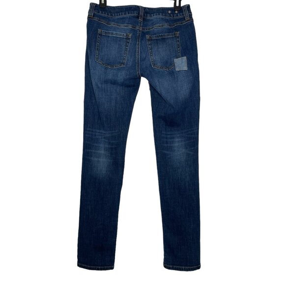 Cabi Womens Jeans Size 2 Slim Boyfriend Patchwork Low Rise Denim Distressed Blue - Picture 2 of 4